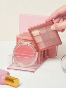 SHEIN BASIC LIVING Exclusive BPA-Free Plastic Divided Makeup Palette Organizer—Clear Peach Blush - Pink - View 7