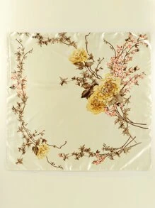 1pc Printed Satin Bandana/headband For Women (90cm) - Beige - View 4