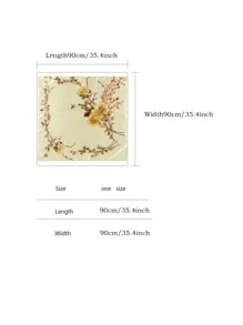 1pc Printed Satin Bandana/headband For Women (90cm) - Beige - View 3