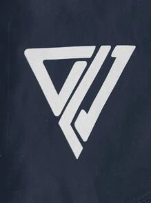 SHEIN Tween Boy Reflective Geo Print Shorts - Navy Blue - View 4