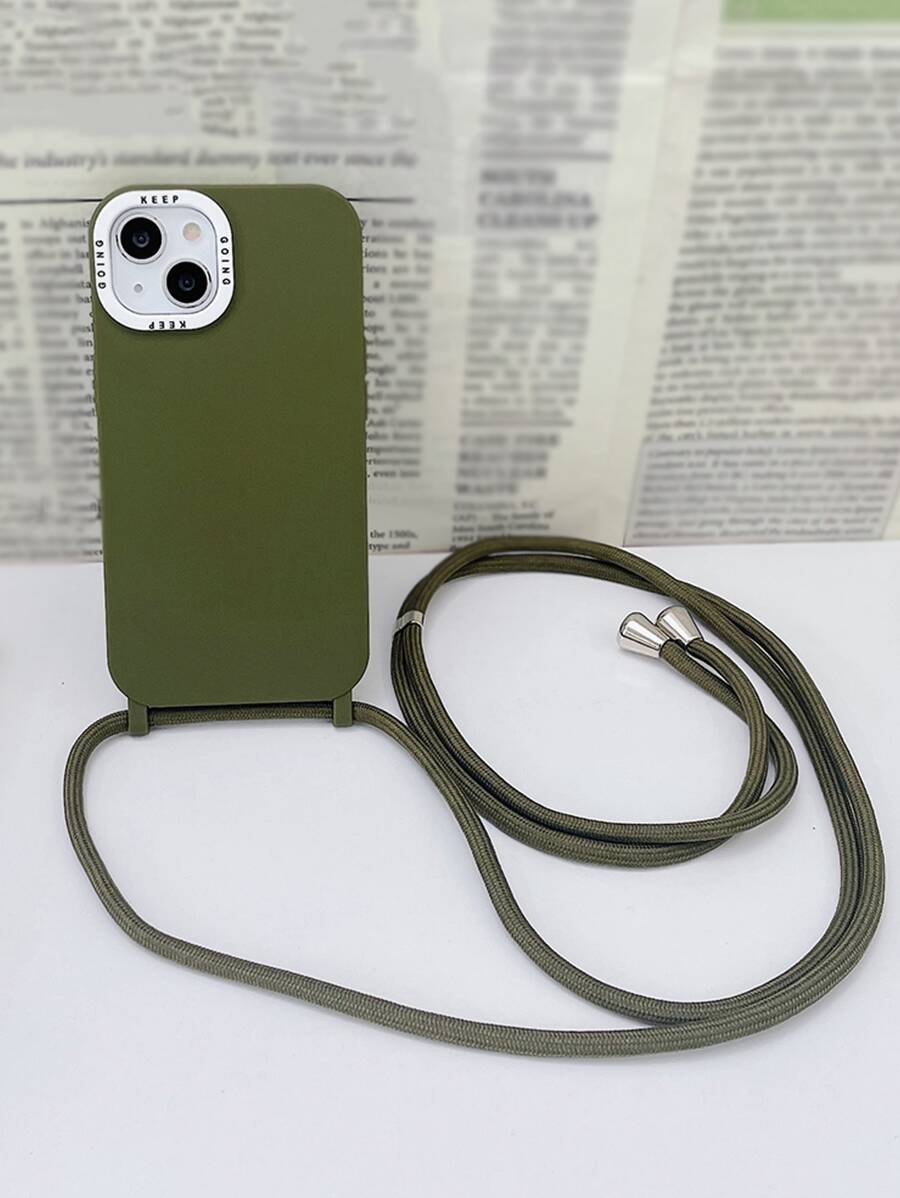 Funda de móvil unicolor con acollador - Verde militar - Ver 1