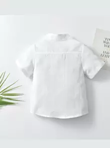 SHEIN Camisa De Bolso Com Remendo Para Garoto Jovem
