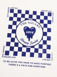 Manfinity Roghcode Tops Nam Lá thư Sọc ca rô Sẵn sàng - trắng - Xem 3