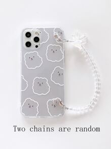 Funda para móvil con estampado de dibujos animados con con diseño de oso con tira de mano - transparente - Ver 3