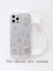Funda para móvil con estampado de dibujos animados con con diseño de oso con tira de mano - transparente - Ver 4