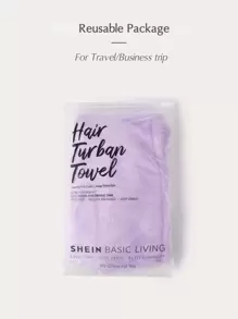 SHEIN Basic living 2nd Generation Quick Dry Microfiber Hair Towel, For Hair/Face/Body Christmas For Holiday Gift Giving Home Bathroom Decor - Purple - View 6
