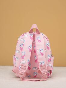 女孩卡通圖形經典背包 - 粉色 - 查看 2