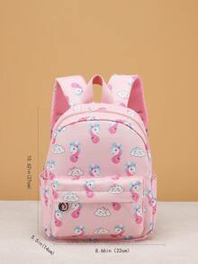 女孩卡通圖形經典背包 - 粉色 - 查看 5