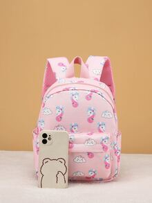 女孩卡通圖形經典背包 - 粉色 - 查看 6