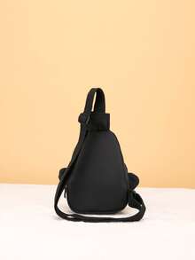 兒童卡通圖案單肩包 - 黑色 - 查看 2