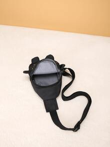 兒童卡通圖案單肩包 - 黑色 - 查看 6