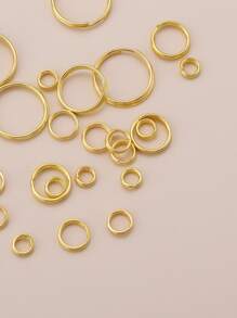 1盒圓形DIY首飾配件 - 金黃色 - 查看 4