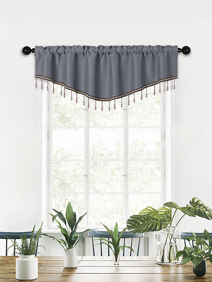 1 pieza Cenefa de ventana con diseño de cuenta - Gris - Ver 1