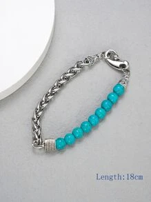 Fashionable and Popular Men Bead Decor Bracelet Stainless Steel for Jewelry Gift and for a Stylish Look