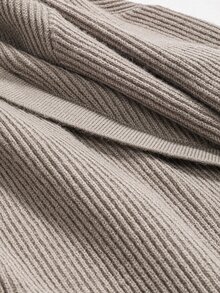 DAZY Ribbed Knit Scoop Neck Jumper - Grey - View 7