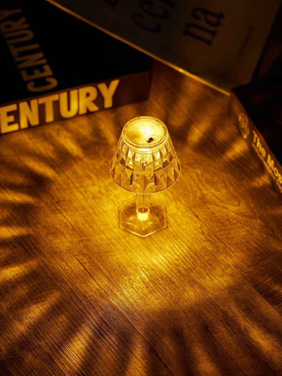 1 pieza Lámpara de escritorio transparente de plástico - Amarillo - Ver 1