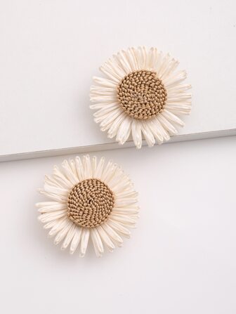 2 件花朵装饰鳄鱼发夹波西米亚风情人节情人爪夹发夹发夹，学校用品