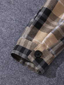 Boys Plaid Slant Pocket Shirt Without Tee - Multicolor - View 6