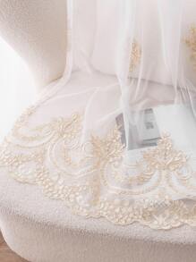 花卉刺繡單片透視窗簾 - 彩色 - 查看 5