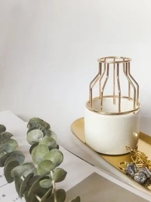 Iron Shelve Flower Vase 1pc,Home Decor,Flower Vase,Centerpiece,Table Decor - White - View 2