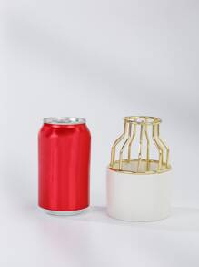 Iron Shelve Flower Vase 1pc,Home Decor,Flower Vase,Centerpiece,Table Decor - White - View 3