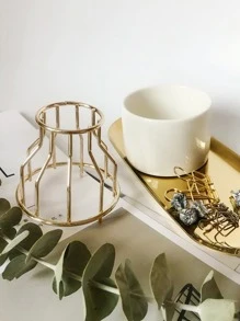 Iron Shelve Flower Vase 1pc,Home Decor,Flower Vase,Centerpiece,Table Decor - White - View 5