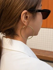 DAZY Hoa tai vòng tối giản - Vàng - Xem 4