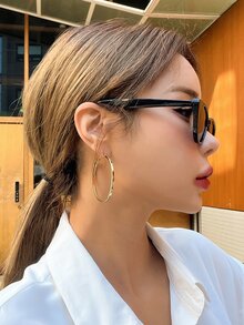 DAZY Hoa tai vòng tối giản - Vàng - Xem 7