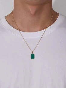 Fashionable and Popular Men Geometric Pendant Necklace Alloy for Jewelry Gift and for a Stylish Look - Yellow Gold - View 1