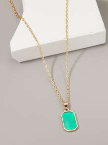 Fashionable and Popular Men Geometric Pendant Necklace Alloy for Jewelry Gift and for a Stylish Look - Yellow Gold - View 2