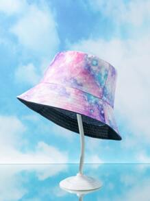 1pc Reversible Starry Sky Print Bucket Hat, Ideal Gift For Women Outdoor Travel & Vacation