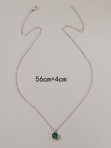 Men Gemstone Charm Necklace - Silver - View 3