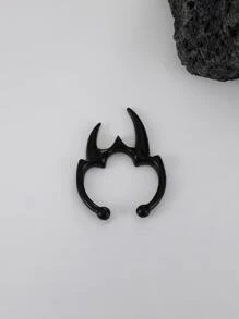 1pc Mini Personalized Punk Bull Horns Nose Ring Fashion Body Jewelry For Women - Black - View 2