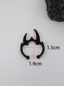 1pc Mini Personalized Punk Bull Horns Nose Ring Fashion Body Jewelry For Women - Black - View 3