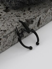 1pc Mini Personalized Punk Bull Horns Nose Ring Fashion Body Jewelry For Women - Black - View 5