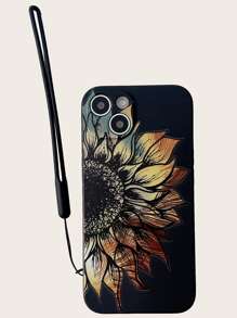 kordonlu çiçek desenli telefon kılıfı - màu đen - Xem 4