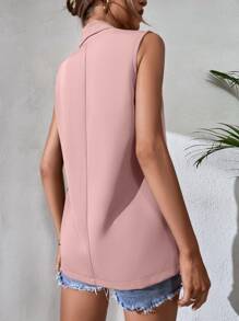 Chiquease Solid Shawl Neck Vest Blazer - Dusty Pink - View 2