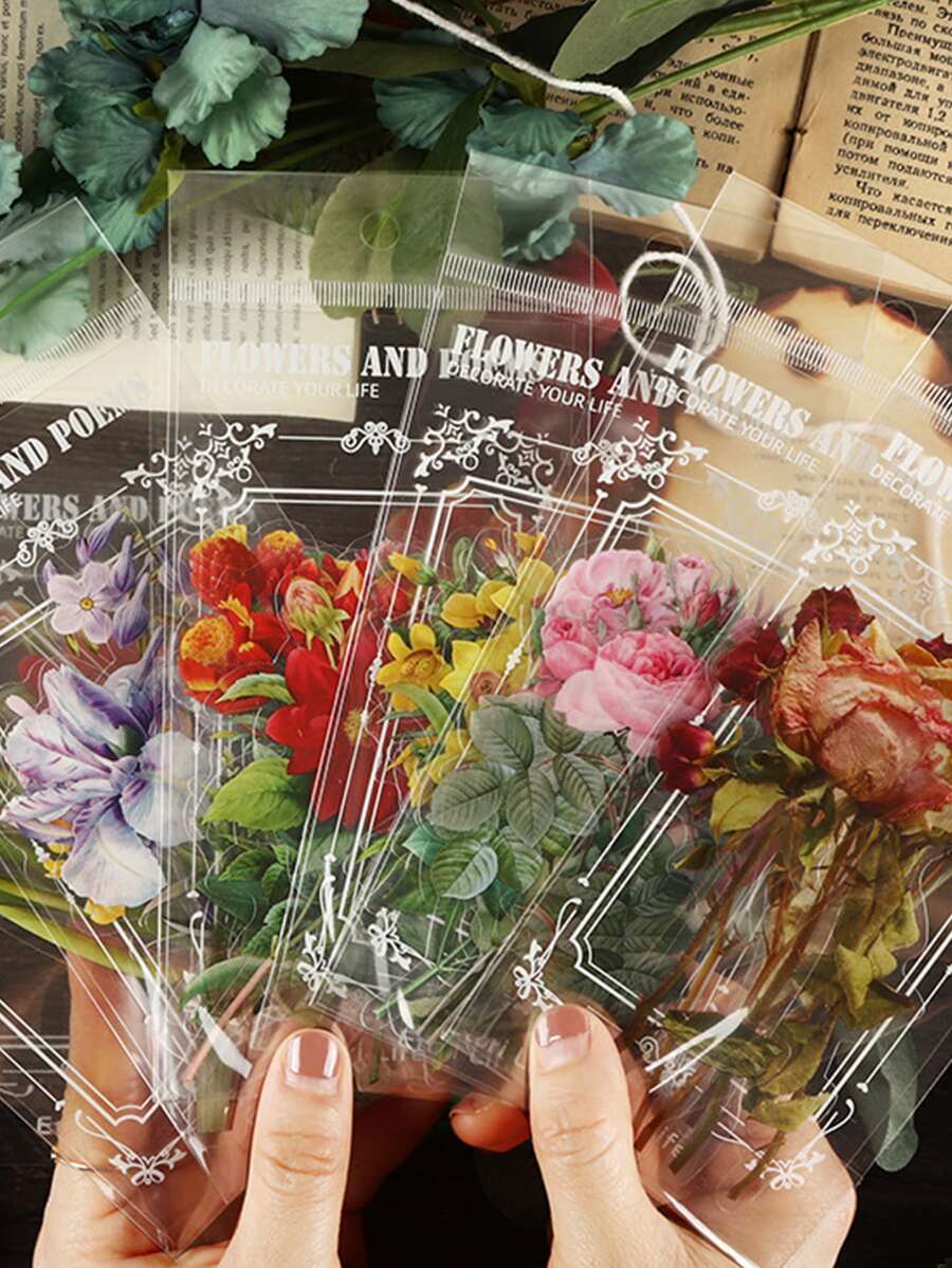 Etori Life 7pcs Flower Pattern Random Sticker - Multicolor - View 1