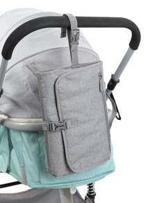 Przenośna mata do przewijania pieluch dla niemowląt - torba podróżna do przewijania pieluch dla niemowląt z kieszenią na chusteczki, inteligentna mata do przewijania, zestaw do podróży dla niemowląt, prezent dla noworodka dziewczynki i chłopca - szary, klasyczny - Szary - Zobacz 2