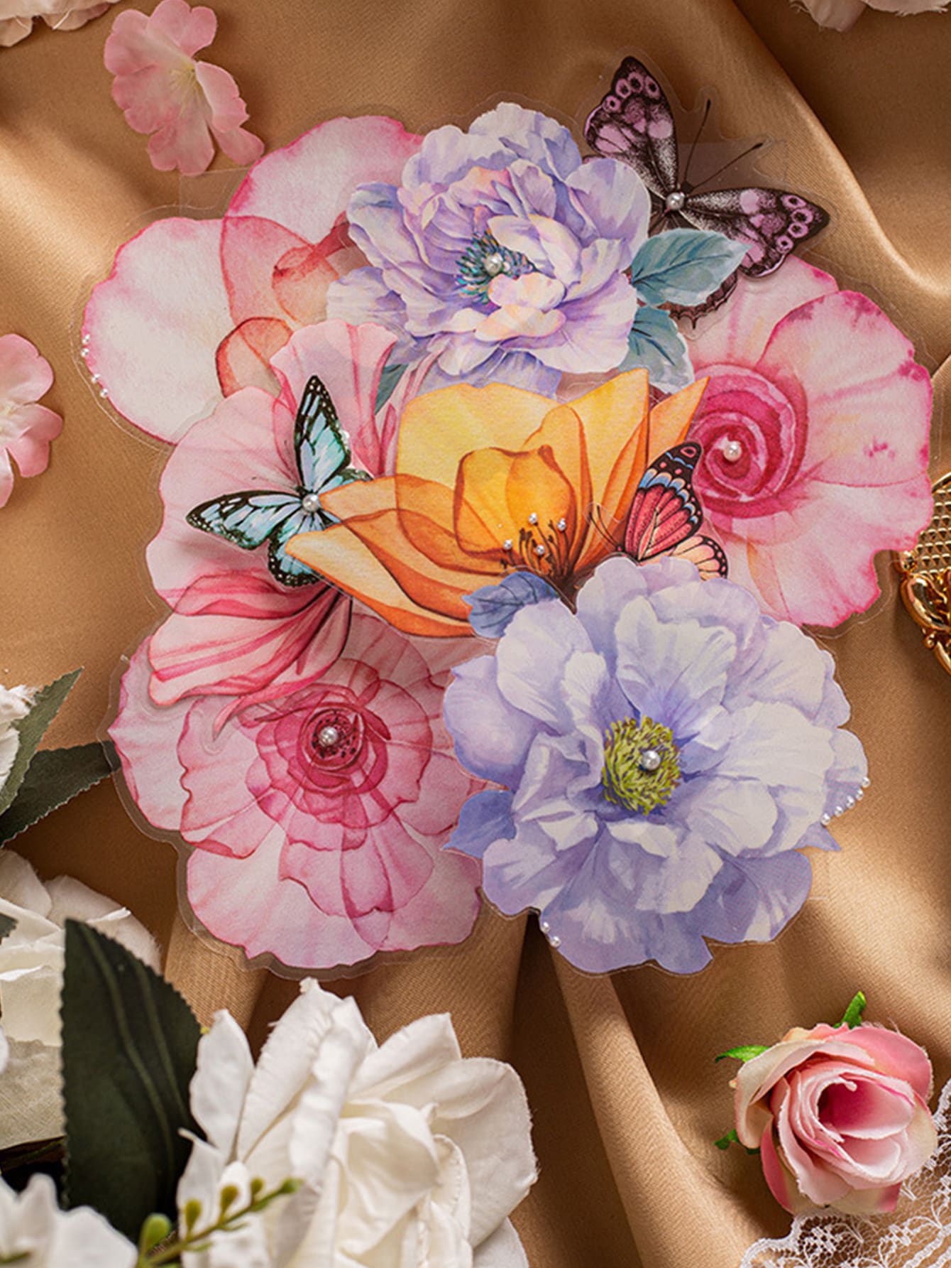 have a good day 10pcs Flower Pattern Random Sticker