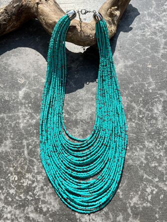 Two Tone Beaded Layered Necklace