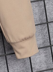 SHEIN 年轻男孩字母图案加厚连帽衫运动衫和运动裤两件套休闲套装，秋冬