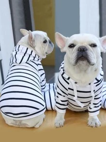 1pc Striped Pet Hoodie - Multicolor - View 1