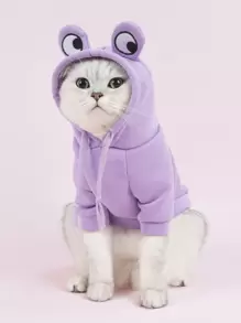 青蛙設計寵物連帽衫 - 淡紫色 - 查看 1