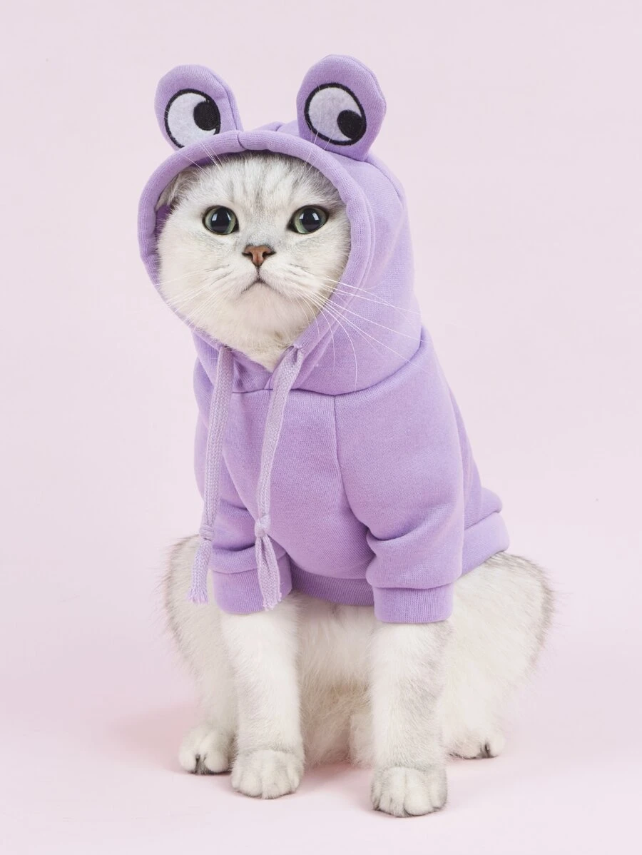 青蛙設計寵物連帽衫 - 淡紫色 - 查看 1