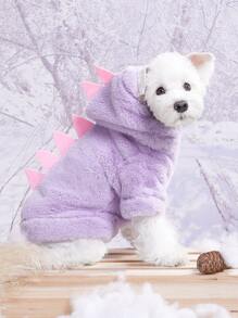 PETSIN 1入組恐龍鉚釘裝飾寵物連帽衫 - 紫色 - 查看 1