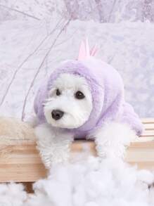 PETSIN 1入組恐龍鉚釘裝飾寵物連帽衫 - 紫色 - 查看 4