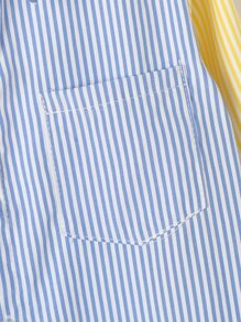 Toddler Girls Colour Block Striped Blouse - Multicolor - View 5