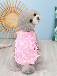 1pc Butterfly Decor Pet Tank - Pink - View 1