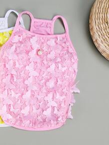 1pc Butterfly Decor Pet Tank - Pink - View 6